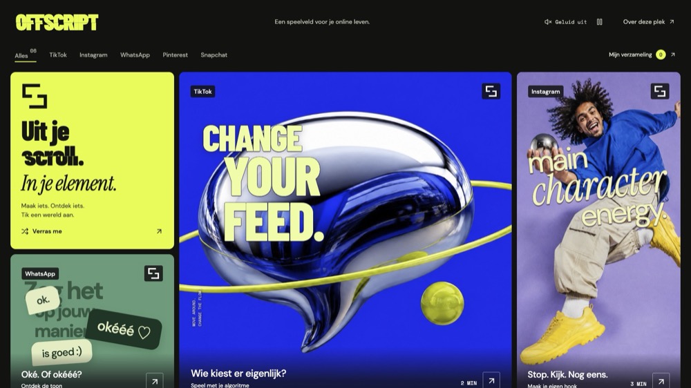 OFFSCRIPT met expressieve typografie en zes socialmedia-experimenten